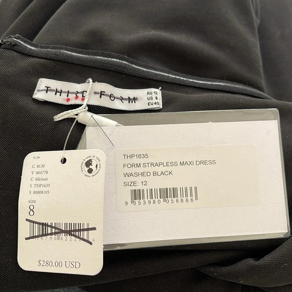 Third Form Free People Strapless Maxi Dress in Black Size 8 - Picture 8 of 10